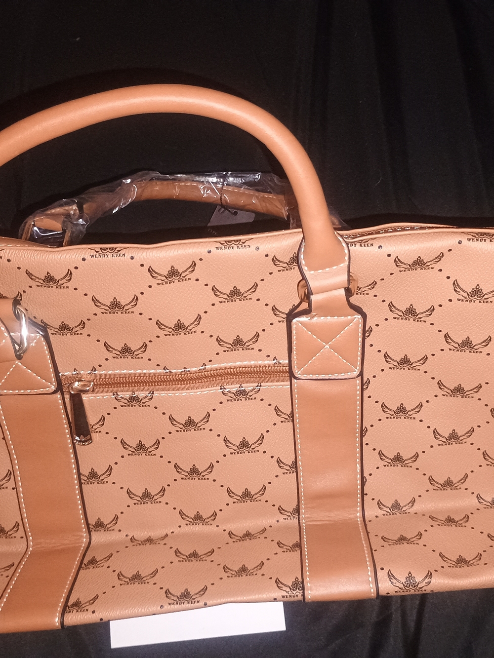 Tan Patterned Weekender Handbag Unbranded - Picture 2 of 4
